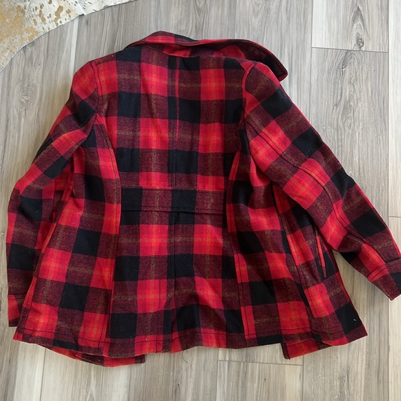 Old Navy plaid peacoat. Size small. - Picture 3 of 3